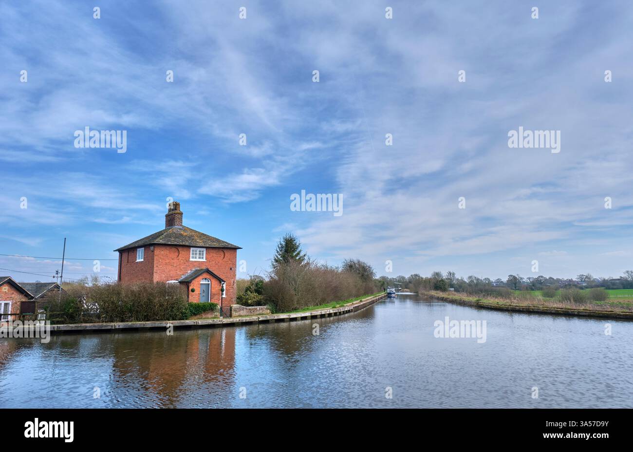 Roving Bridge House au Llangollen canal et Ellesmere canal Junction près de Whixall, Shropshire Banque D'Images