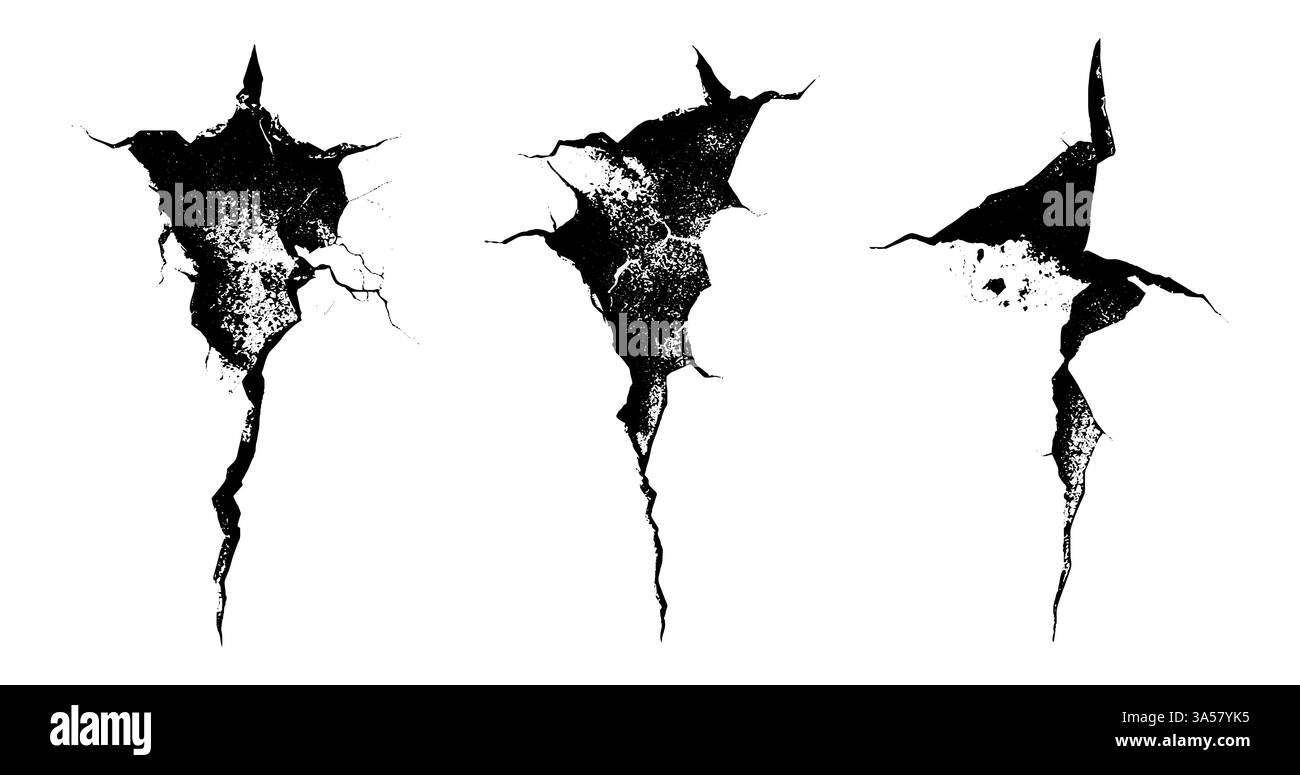 Des fissures se sont répandues sur un mur ancien, révélant le passage du temps et la fragilité de la structure Illustration de Vecteur