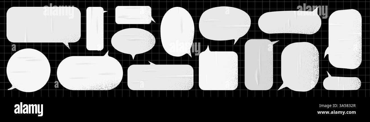 Autocollant grunge moderne pour collage. Bulle de discours avec réaliste Illustration de Vecteur