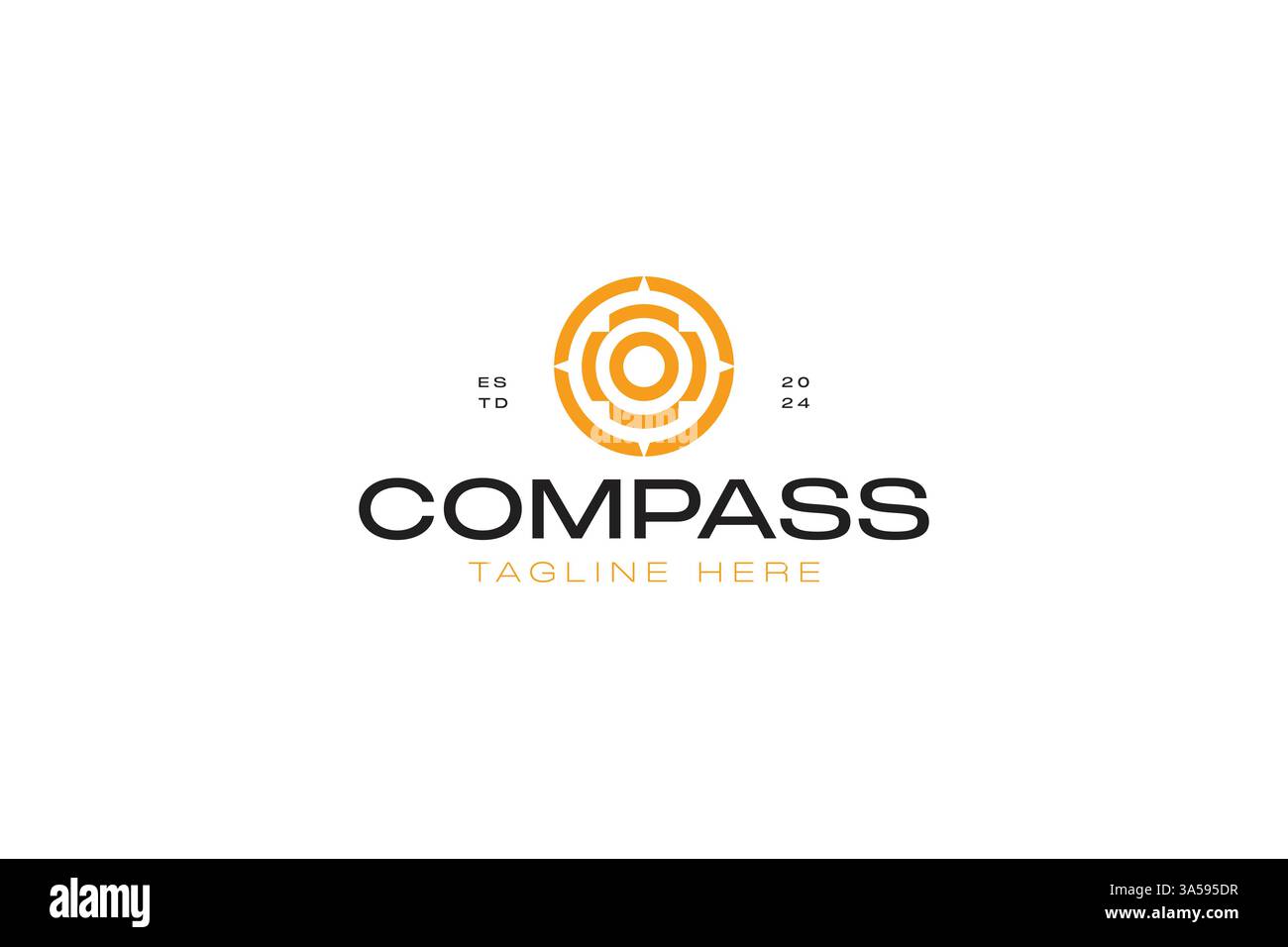 Boussole navigation Direction cercle signe symbole logo Modern unique forme concept simple Illustration de Vecteur