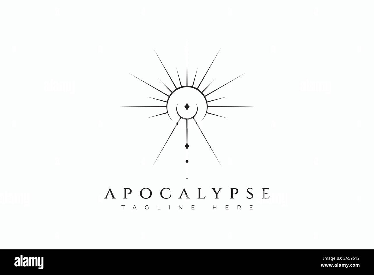 Apocalypse logo Design sombre et mystérieux symbole géométrique motif gothique Illustration de Vecteur