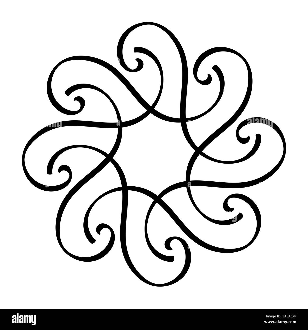 Mandala floral tourbillonnant complexe, design formant un motif en spirale circulaire Illustration de Vecteur