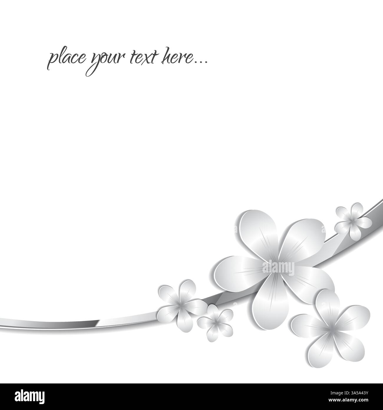 Fleur de papier vecteur stock sur fond transparent de bande blanche Illustration de Vecteur