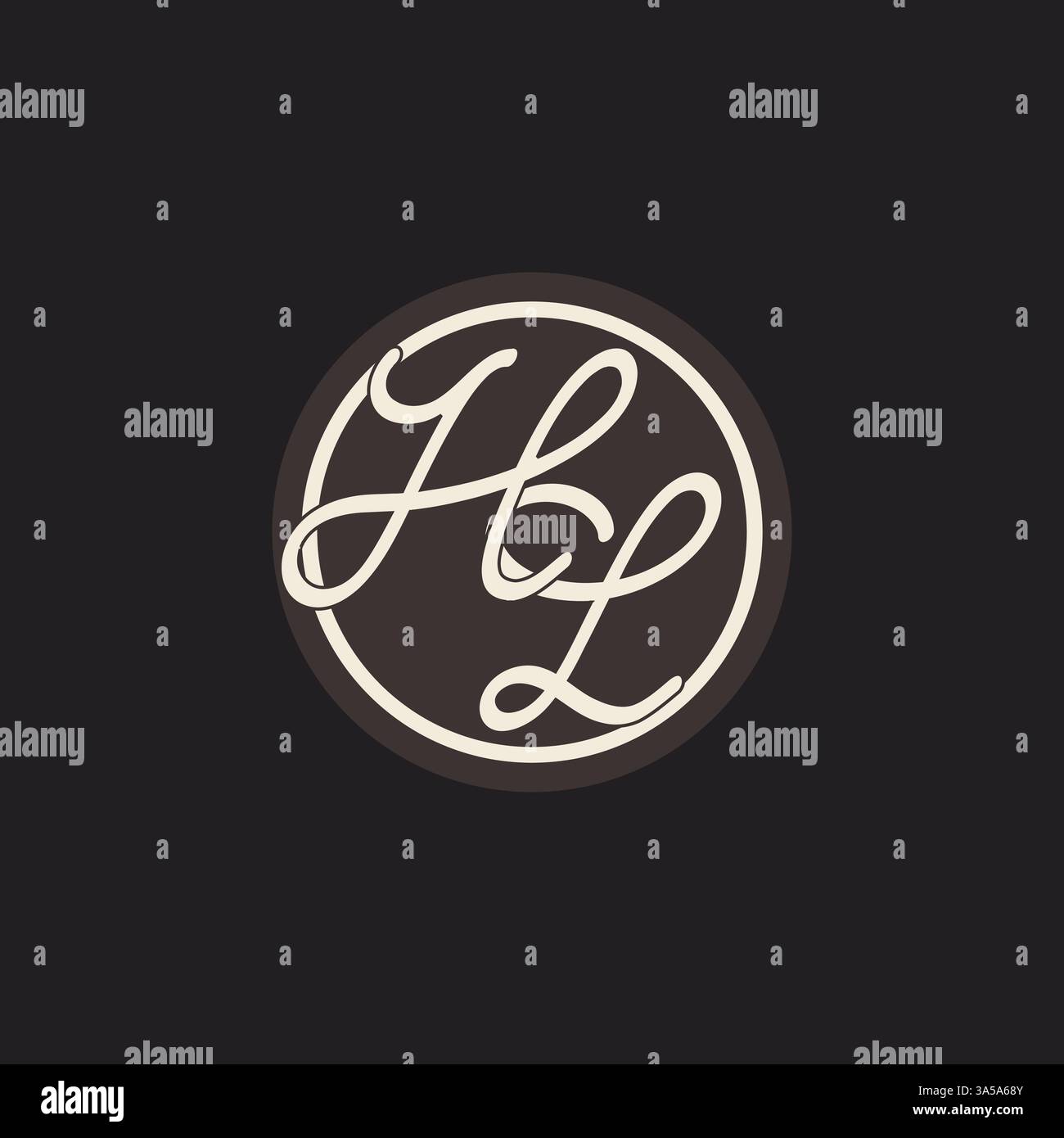 Lettre initiale HL logo monogramme avec graphique vectoriel d'idées de conception de ligne de cercle simple et créatif Illustration de Vecteur