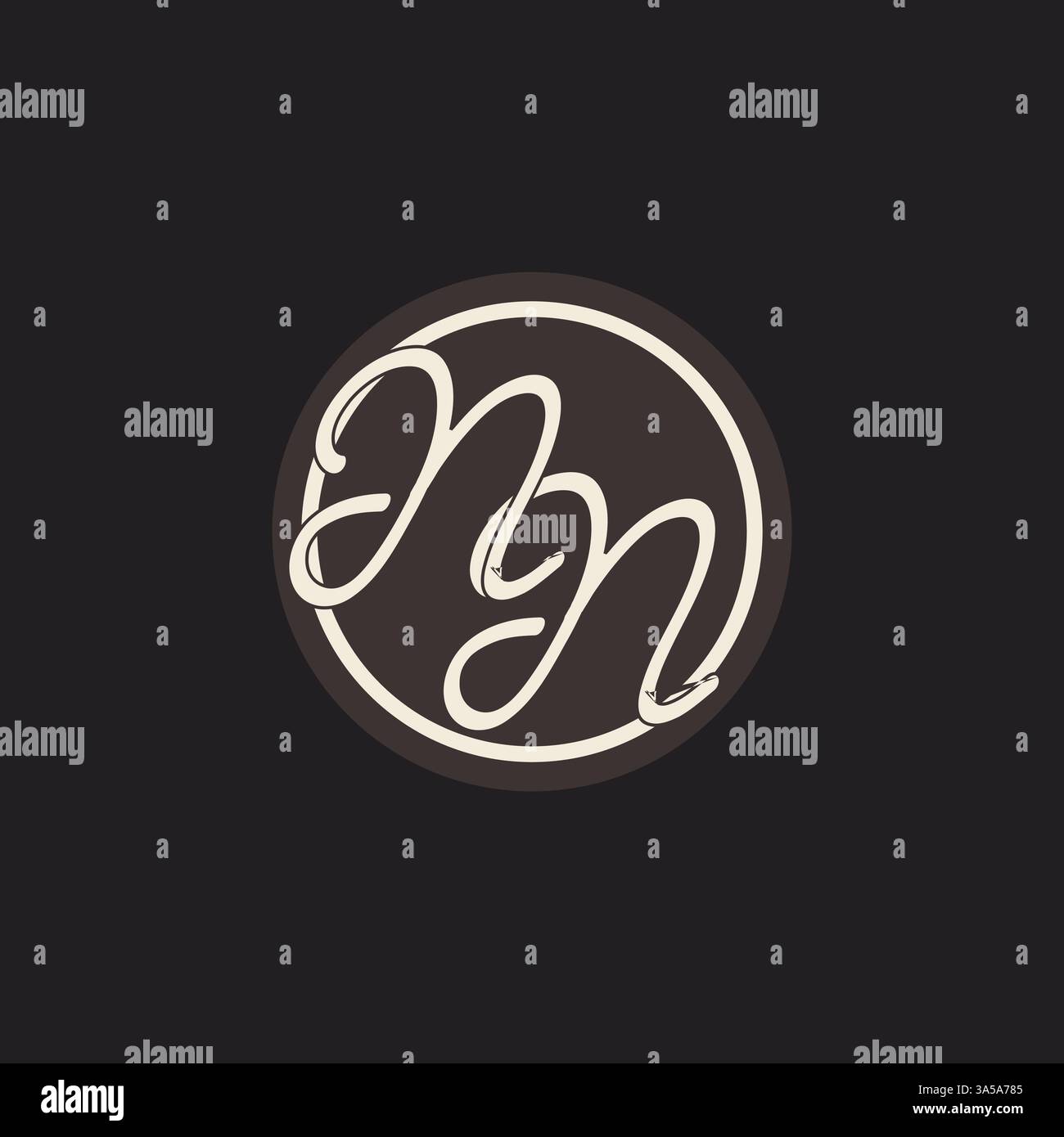 Lettre initiale NN monogramme logo avec graphique vectoriel d'idées de conception de ligne de cercle simple et créatif Illustration de Vecteur