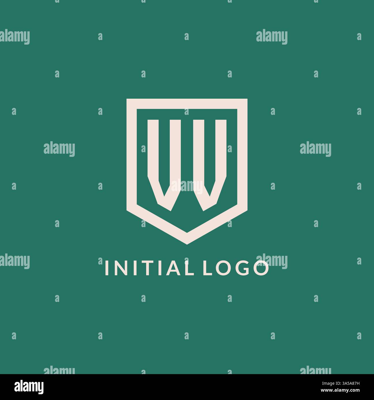 Logo initial VV monogramme bouclier de forme géométrique graphique vectoriel de conception Illustration de Vecteur
