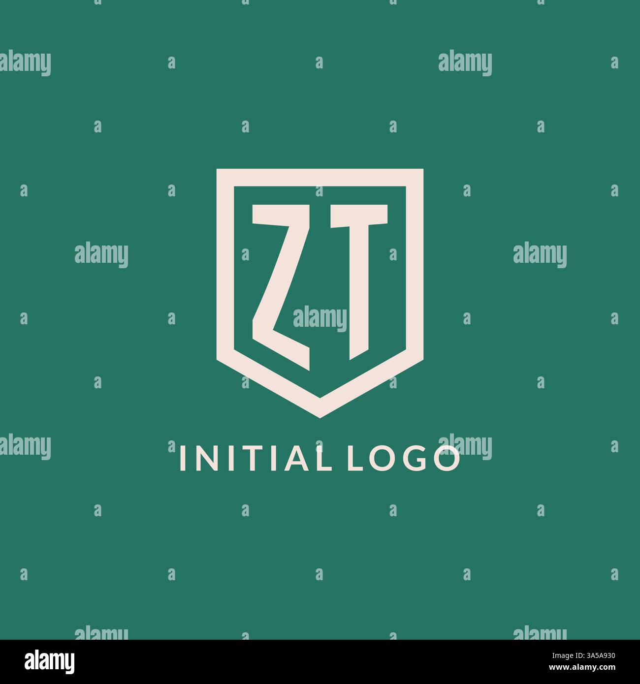 Logo initial ZT monogramme bouclier graphique vectoriel de conception de forme géométrique Illustration de Vecteur