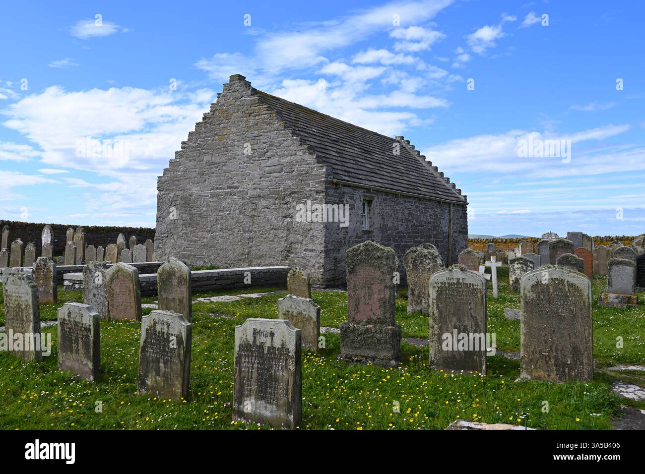 St Boniface Kirk ou église et cimetière Papa Westray Orkney Écosse Banque D'Images