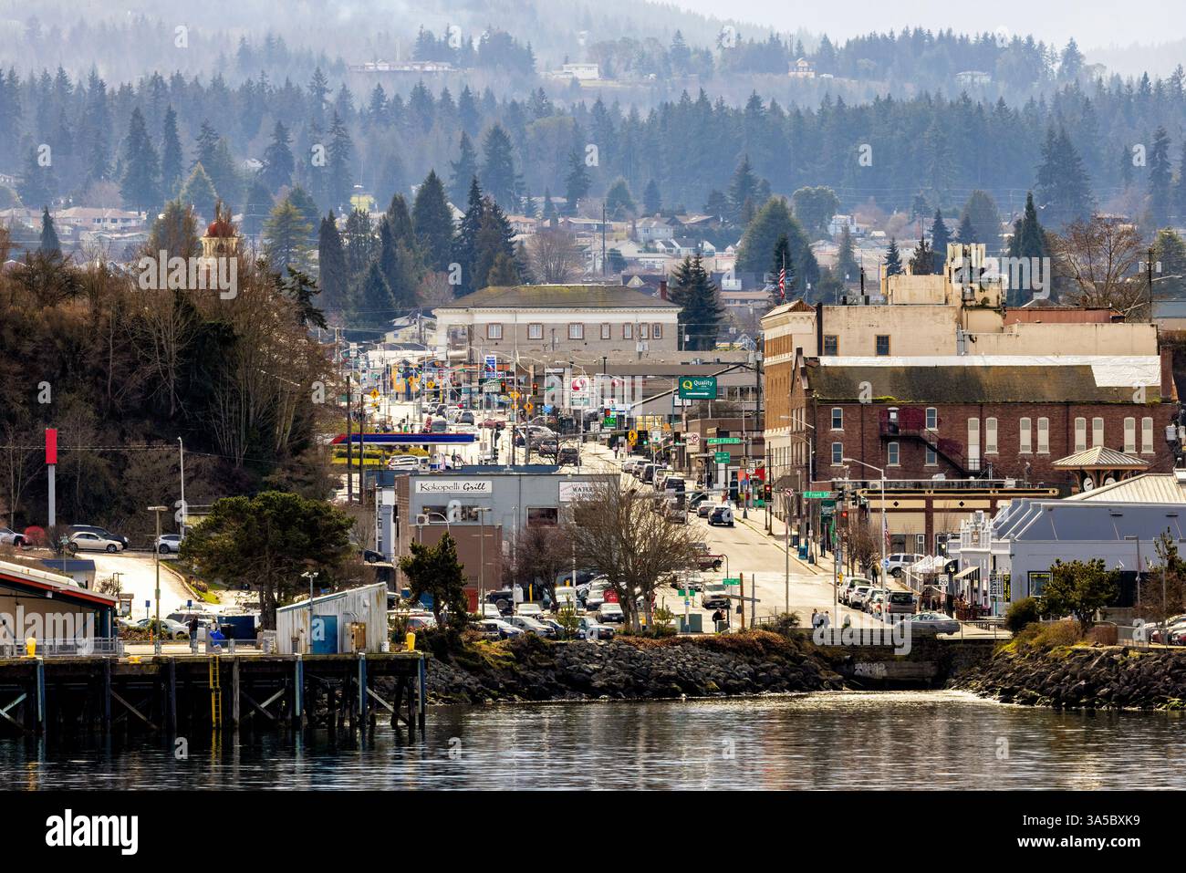 Downtown Port Angeles, Washington, États-Unis Banque D'Images