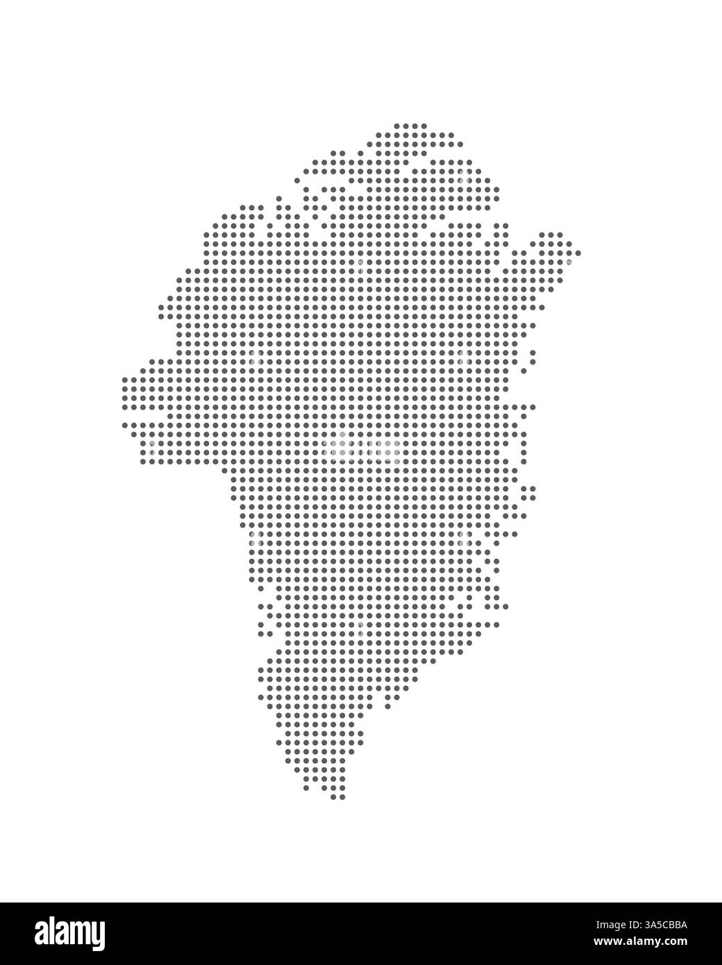 Carte vectorielle en pointillés du Groenland isolé sur fond blanc, facile à éditer. Illustration de Vecteur
