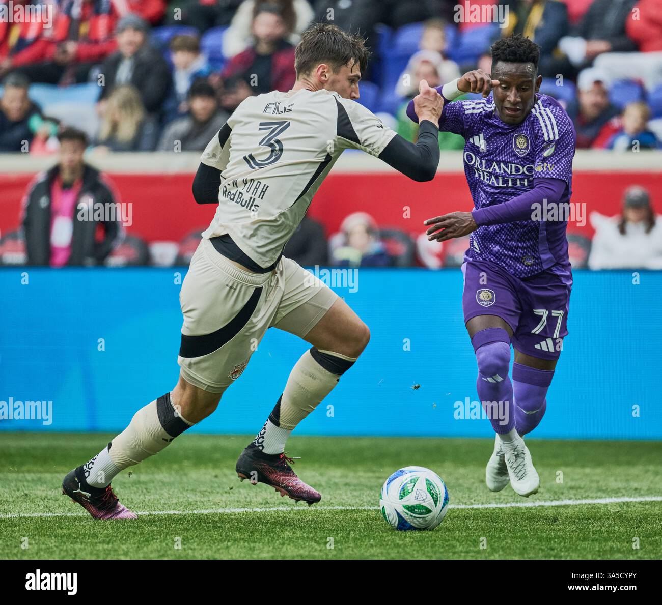 Harrison, NJ, États-Unis - 15 MARS 2025 : vue générale du match MLS entre les New York Red Bulls et Orlando City SC ***USAGE ÉDITORIAL SEULEMENT *** Banque D'Images