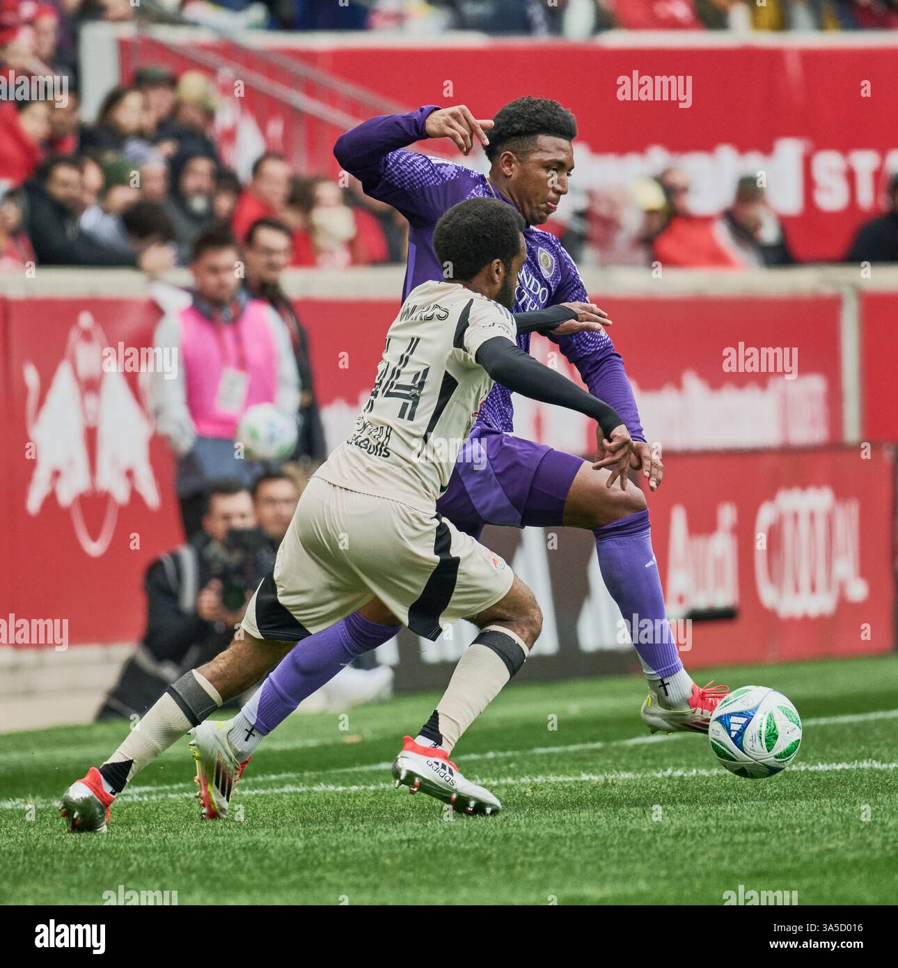 Harrison, NJ, États-Unis - 15 MARS 2025 : vue générale du match MLS entre les New York Red Bulls et Orlando City SC ***USAGE ÉDITORIAL SEULEMENT *** Banque D'Images