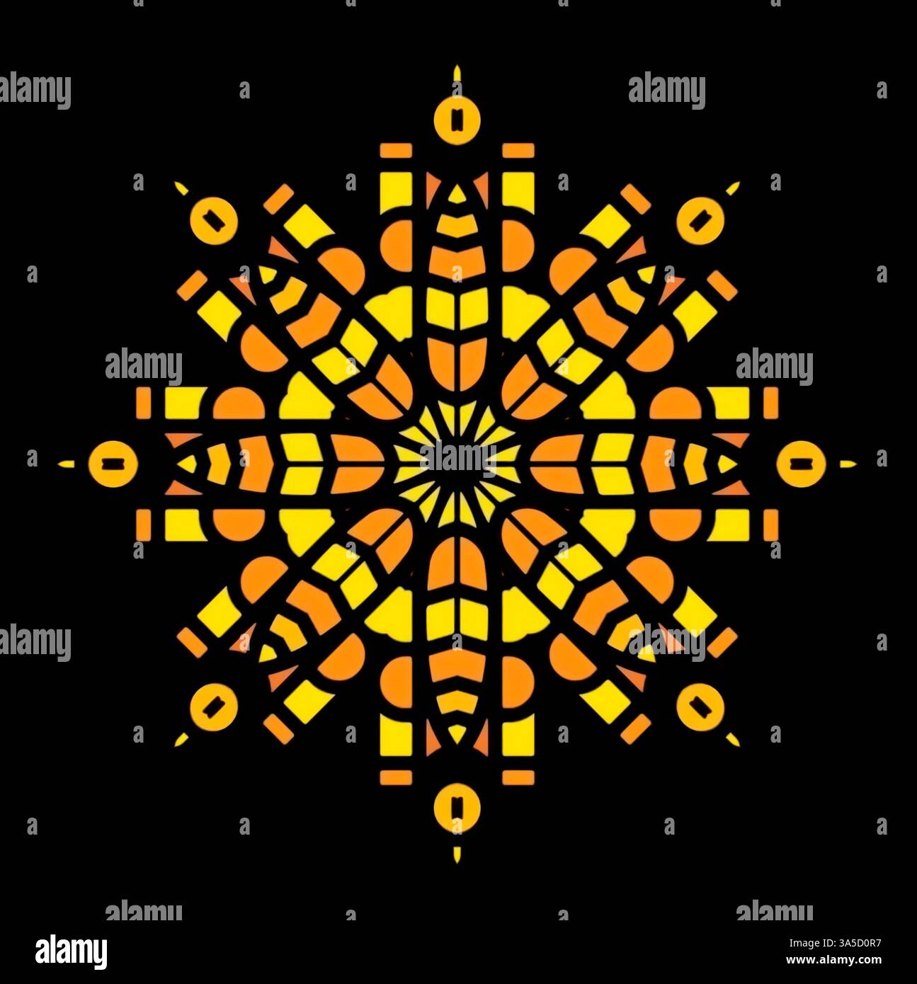 Minimal Mandala style floral conception de modèle oriental avec concept d'élément décoratif Relax et méditation utilisation pour la page logo livre sur fond noir Banque D'Images