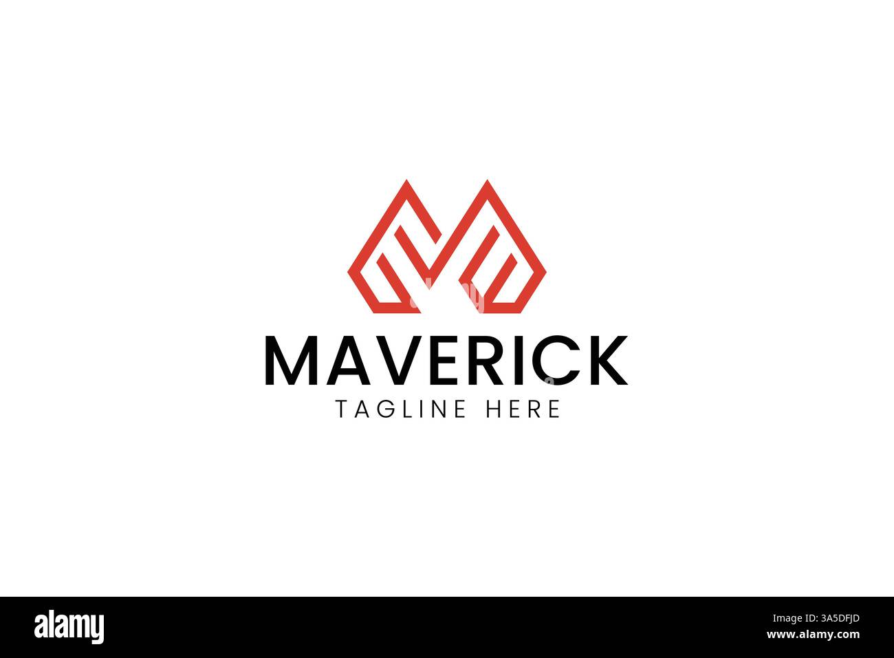 Lettre M logo abstrait avec une marque de concept moderne et audacieuse et minimaliste Illustration de Vecteur