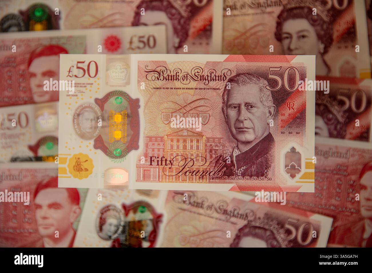 Roi Charles III 50 £ billets de banque. Banque D'Images