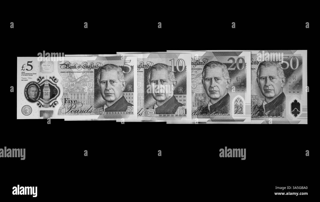 Billets du roi Charles III. Banque D'Images