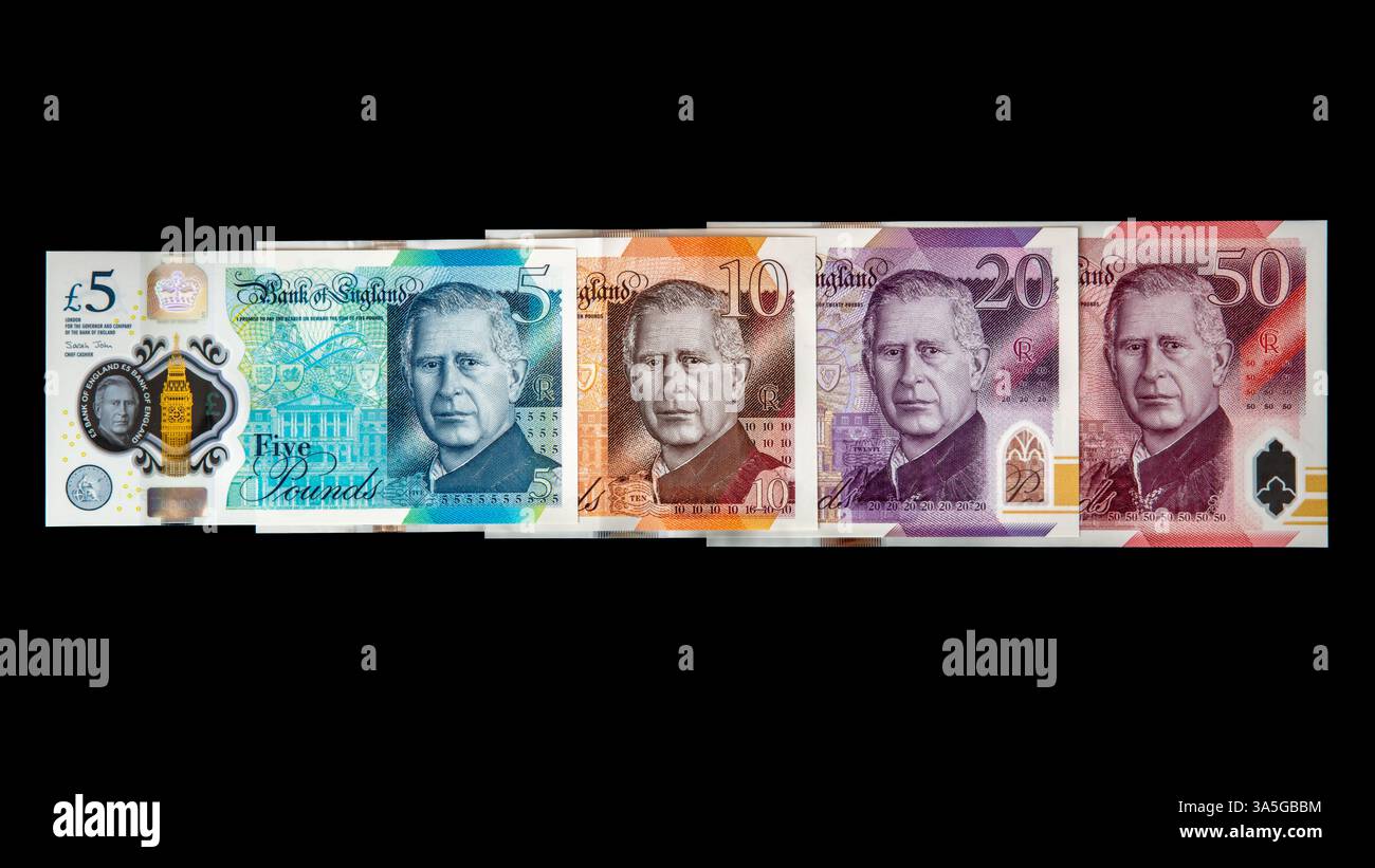 Billets du roi Charles III. Banque D'Images