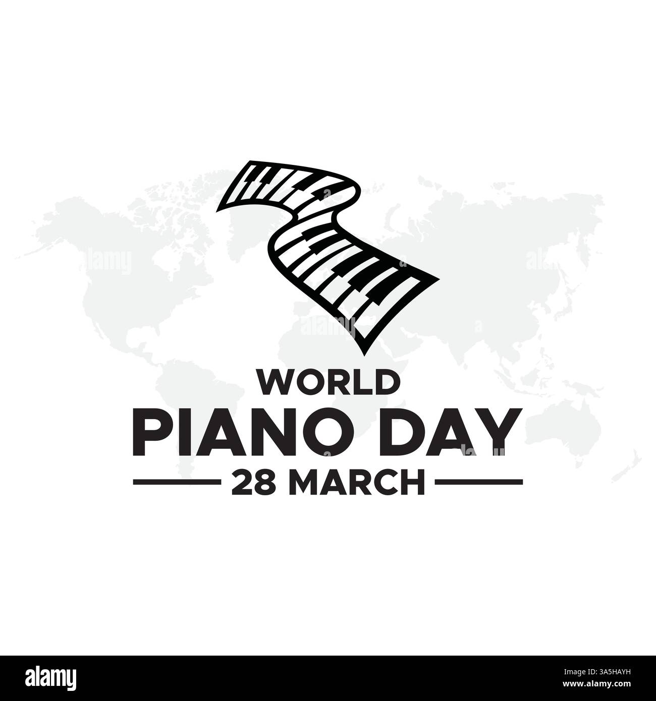 Journée mondiale du piano, journée mondiale du piano mars 28 illustration vectorielle. La Journée mondiale du piano est célébrée en mars. conception parfaite pour les arrière-plans, les bannières, Illustration de Vecteur