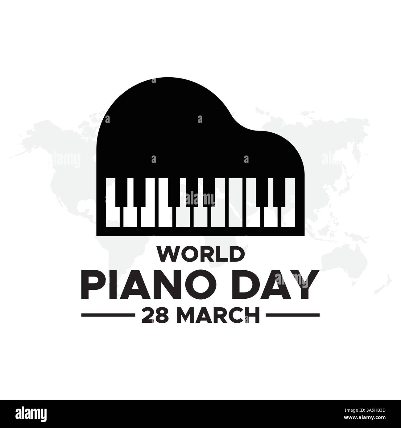 Journée mondiale du piano, journée mondiale du piano mars 28 illustration vectorielle. La Journée mondiale du piano est célébrée en mars. conception parfaite pour les arrière-plans, les bannières, Illustration de Vecteur