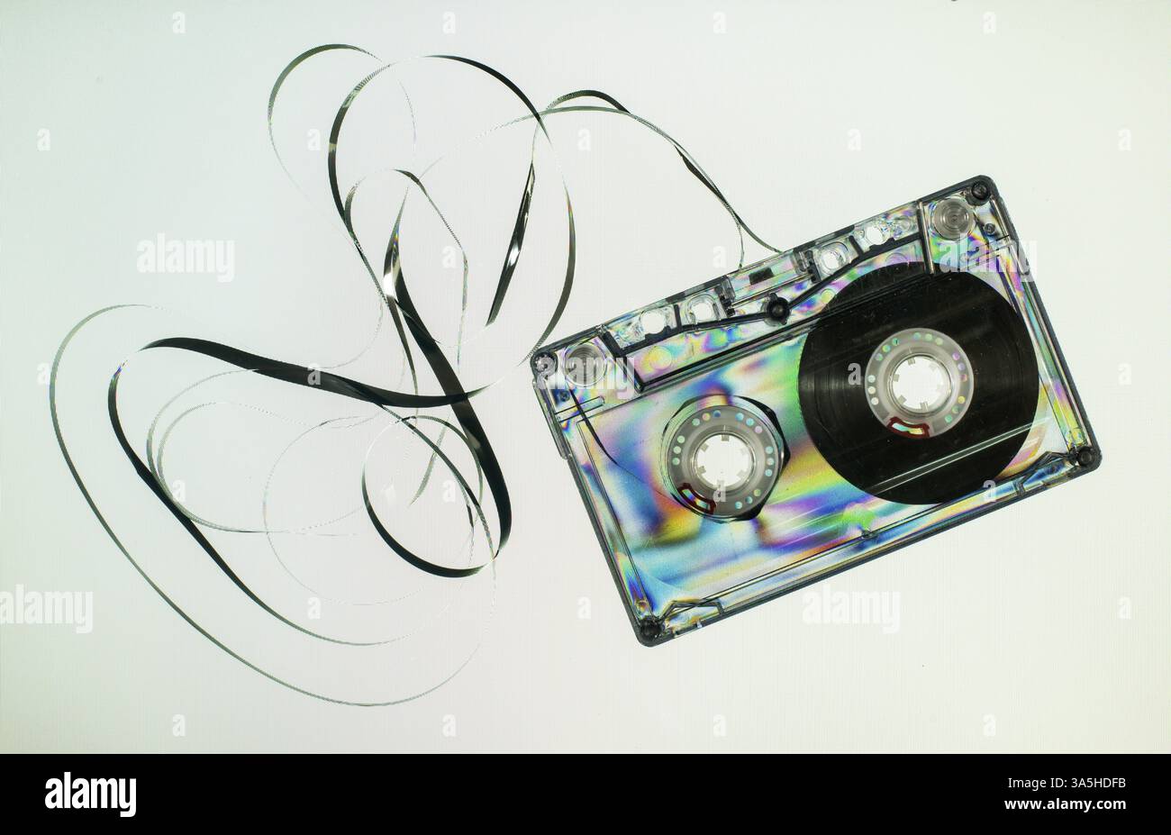 Cassette Vintage sur fond bleu clair Banque D'Images