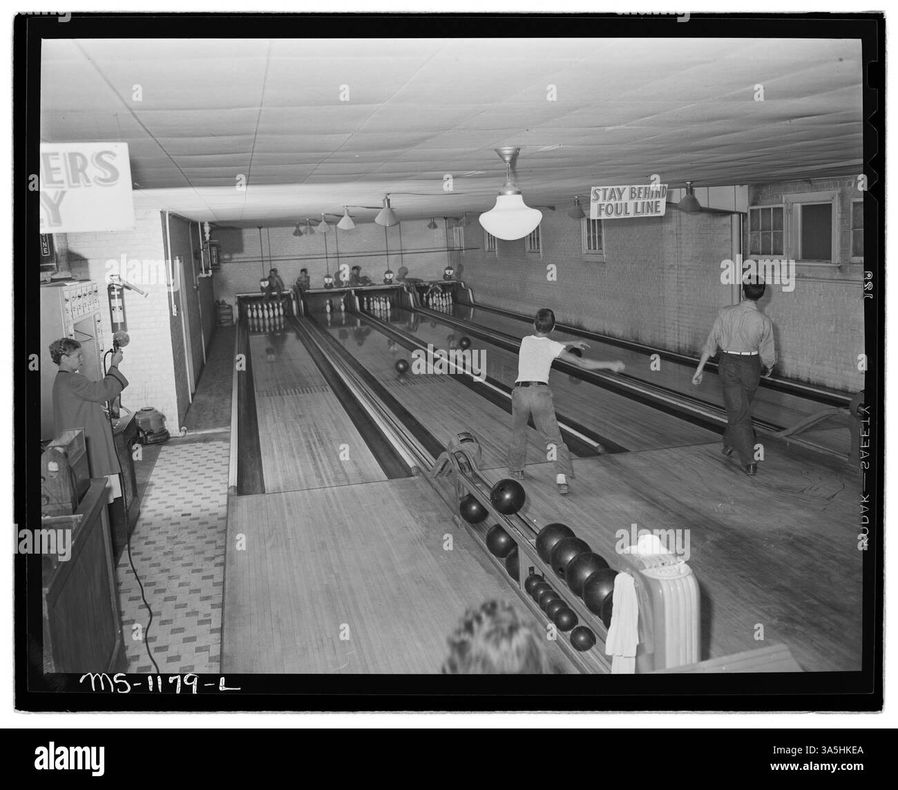 Les pistes de bowling se trouvent dans la salle de loisirs de la mine Jewell Ridge Coal Company à Tazewell, en Virginie, offrant des activités de loisirs aux mineurs et à leurs familles. Banque D'Images