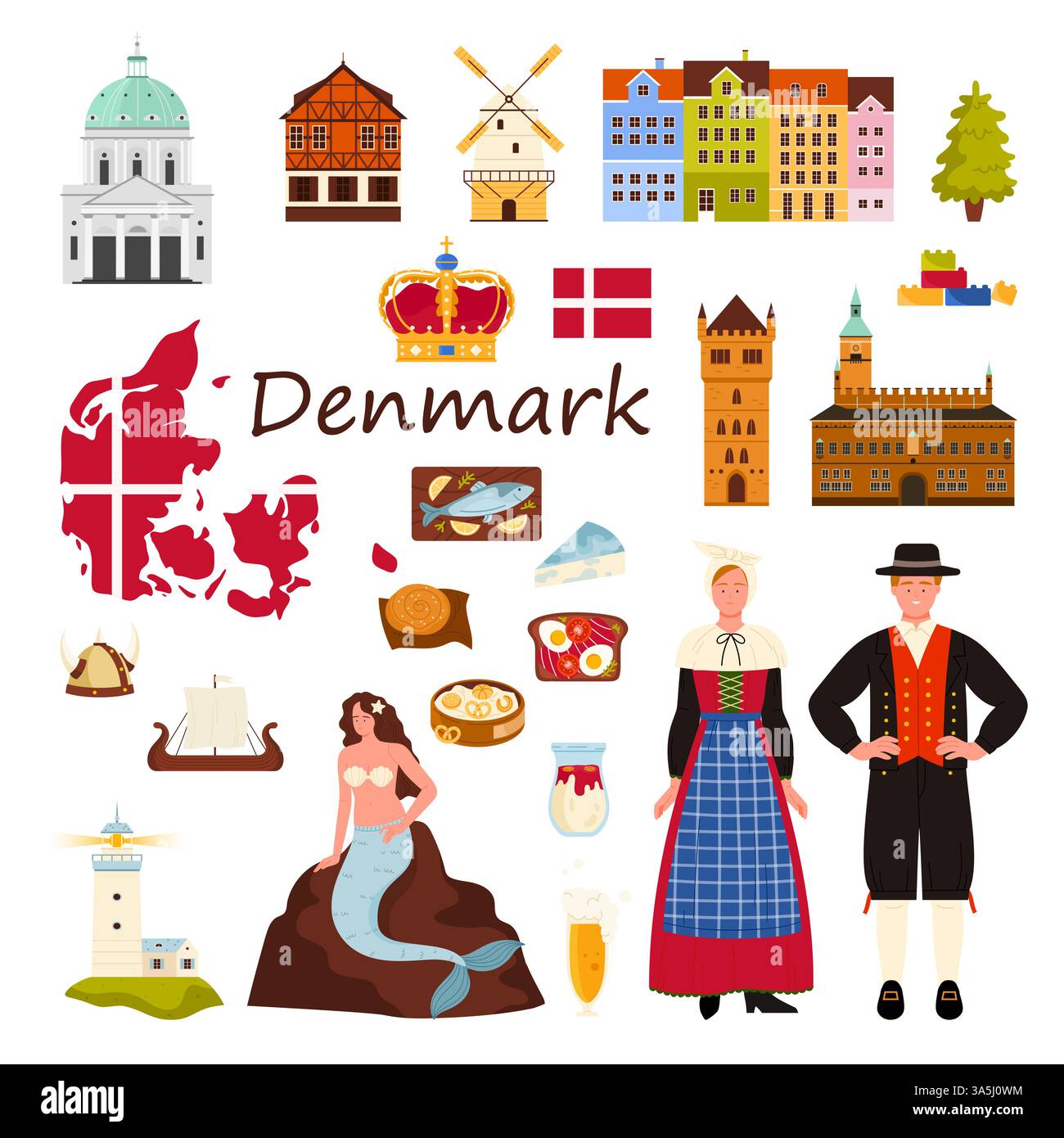 Voyagez en Finlande, avec des éléments culturels et de la neige de Laponie, des monuments d'Helsinki et de la gastronomie dans une bannière infographique ronde. Théâtre national finlandais et kantele, illustration vectorielle de dessin animé de seau en bois Illustration de Vecteur