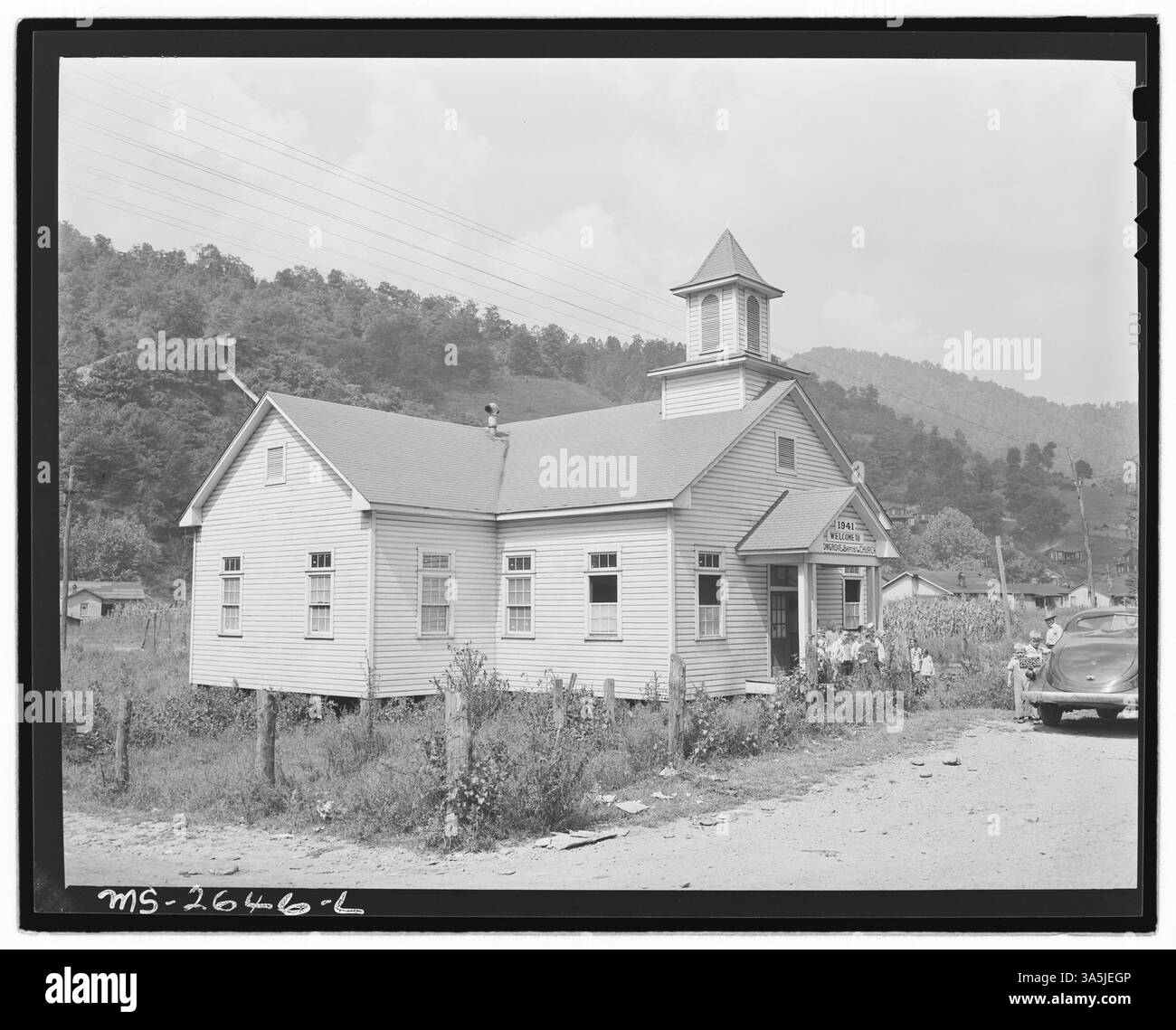 Des enfants sont montrés à l'école du dimanche à l'église baptiste de Lejunior, dans le comté de Harlan, Kentucky, soulignant la vie religieuse dans cette communauté minière de charbon. Banque D'Images