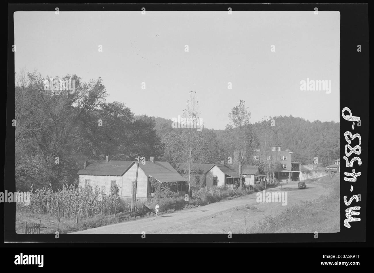 Une section du camp d'Eagan près de la mine Bagan de la Blue Diamond Coal Mining Company à Fagan, dans le comté de Claiborne, Tennessee, montrant la zone de logement au sol plat typique des communautés minières. Banque D'Images