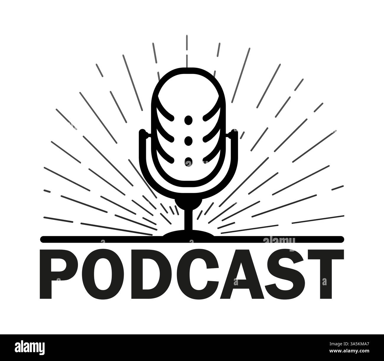 Podcast, grand design pour toutes les fins. Icône moderne pour la conception d'arrière-plan Web. Vecteur microphone, icône de conception Web. Icône vectorielle vocale, enregistrement. Illustration de Vecteur
