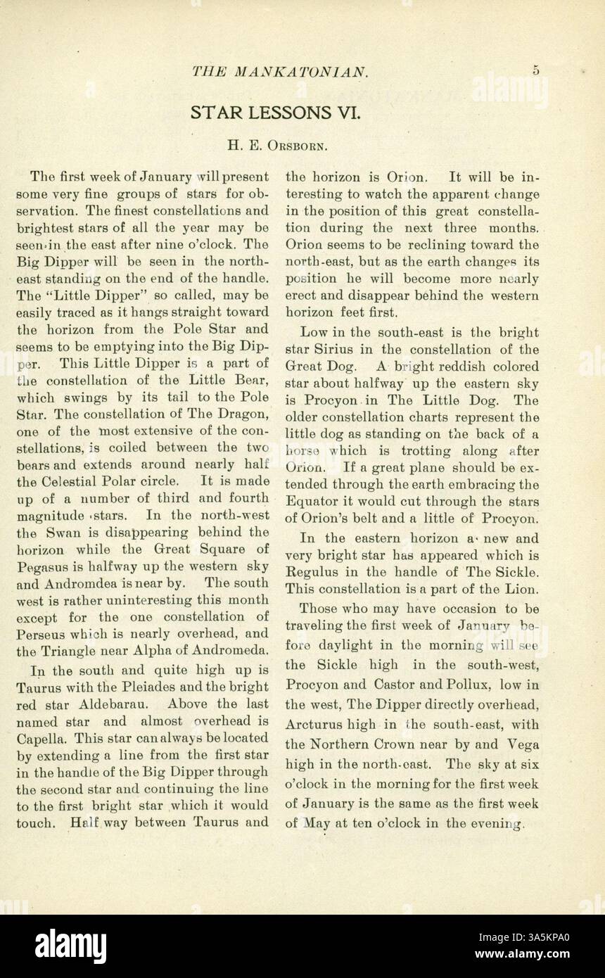 Le numéro de janvier 1899 de 'The Mankatonian' offre un aperçu des activités des étudiants à l'école normale d'État de Mankato, avec des sports, de la poésie, des événements de club et des rassemblements sociaux. La publication comprend des publicités d'entreprises locales, contribuant à un sentiment de communauté. Banque D'Images