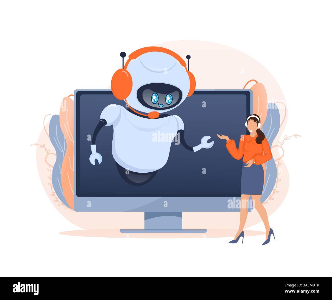 Robot de chat plat pour la conception Web. Illustration vectorielle isométrique plate. Intelligence artificielle Illustration de Vecteur