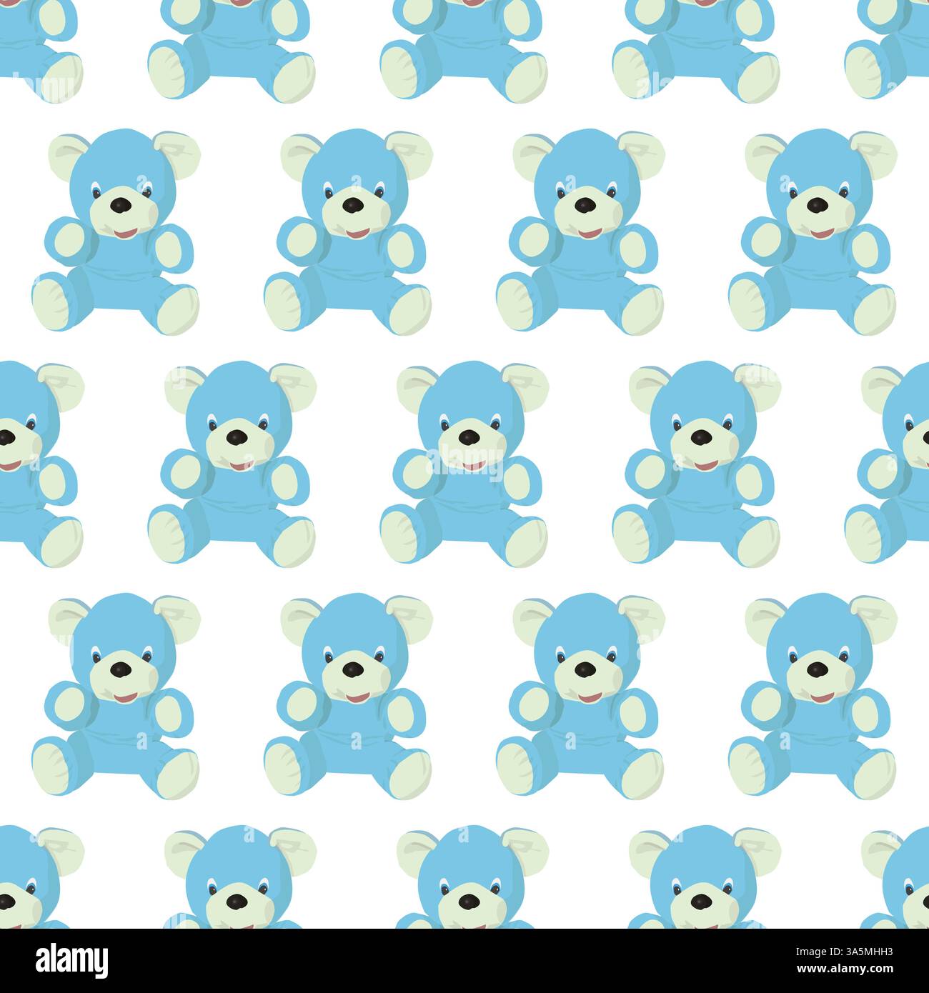 Mignon ours en peluche bleu. Illustration sympa. Motif sans couture. Illustration de Vecteur