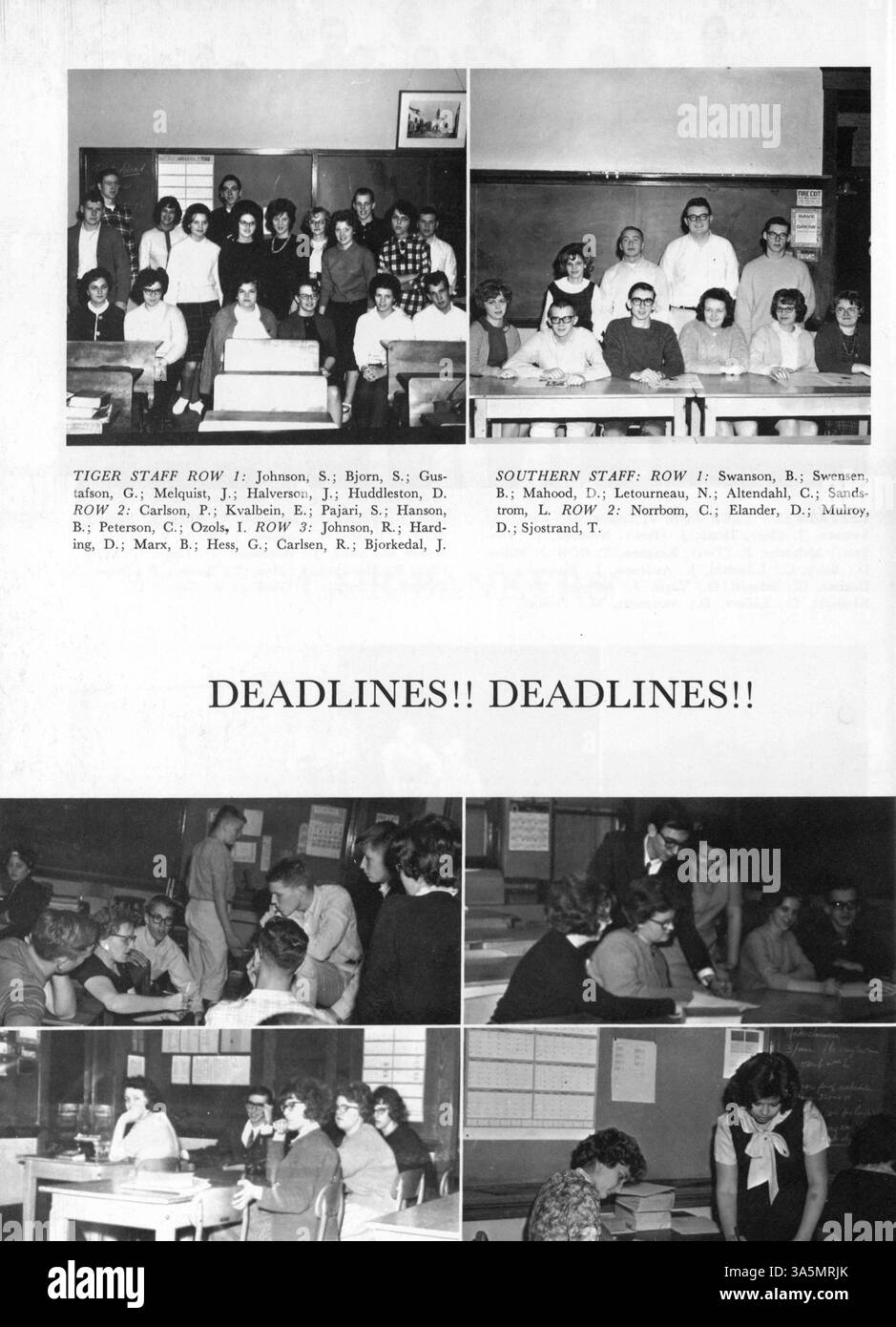 Tiger 1963, l'annuaire de la South High School, documente les événements scolaires importants, les progrès académiques, les réalisations sportives et les diverses contributions des étudiants afro-américains tout au long de l'année scolaire 1962-1963. Banque D'Images