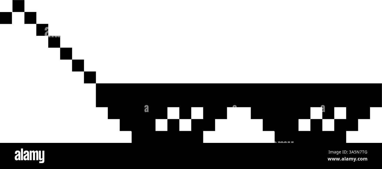 Lunettes de soleil pixelisées drôles. Illustration linéaire simple de lunettes Black Pixel Boss 8 bits. Lunettes élégantes, grand design pour tout usage - isolé sur Illustration de Vecteur