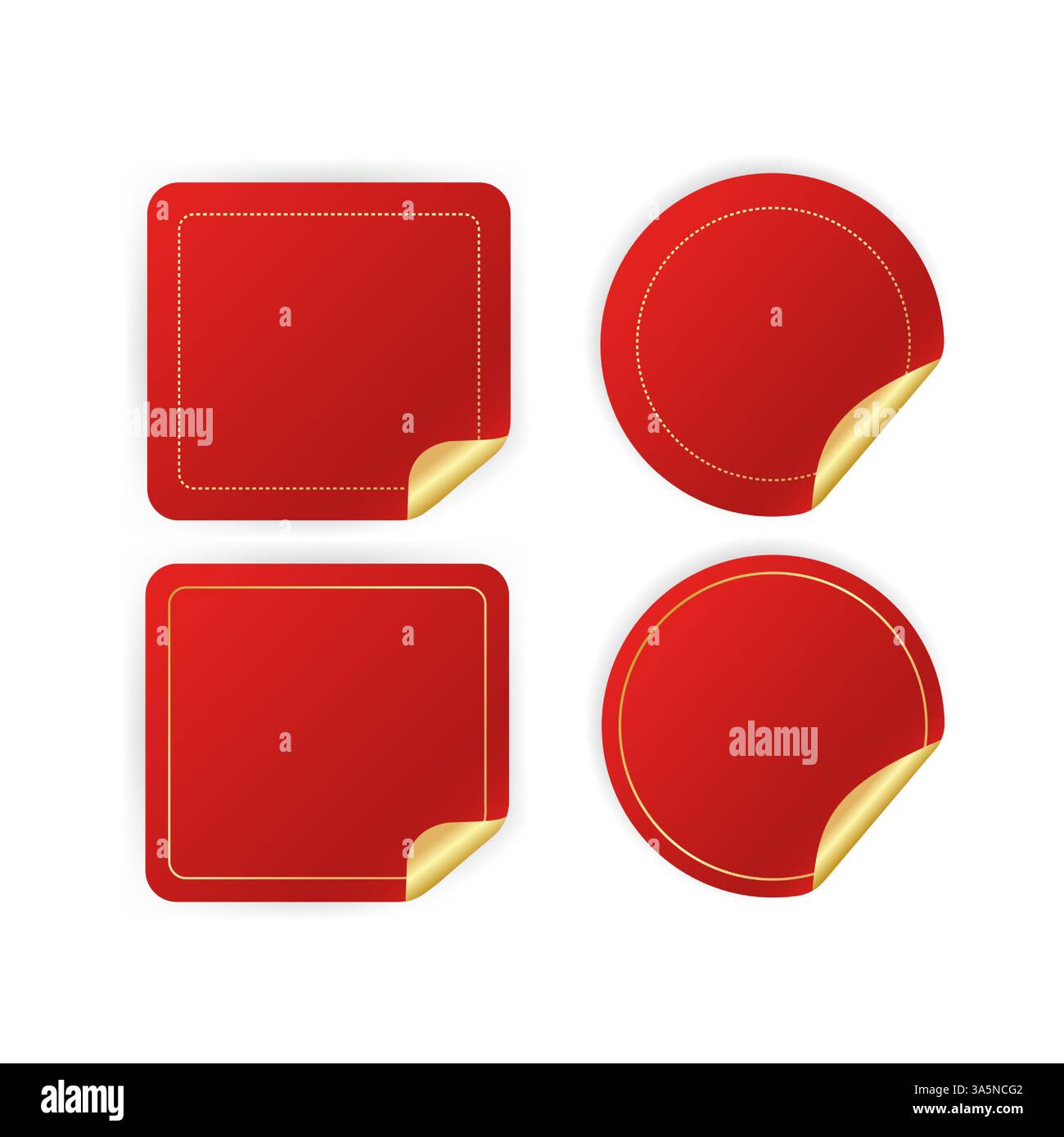 Les autocollants rouges modernes définissent un grand design pour toutes les fins. Illustration vectorielle. Illustration de Vecteur