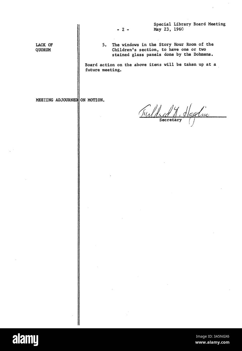 Procès-verbal de la réunion de 1960 du conseil d'administration de la Bibliothèque publique de Minneapolis, axé sur les opérations, les services et la gestion financière de la bibliothèque. Banque D'Images Procès-verbal de la réunion de 1960 du conseil d'administration de la Bibliothèque publique de Minneapolis, axé sur les opérations, les services et la gestion financière de la bibliothèque. Banque D'Images