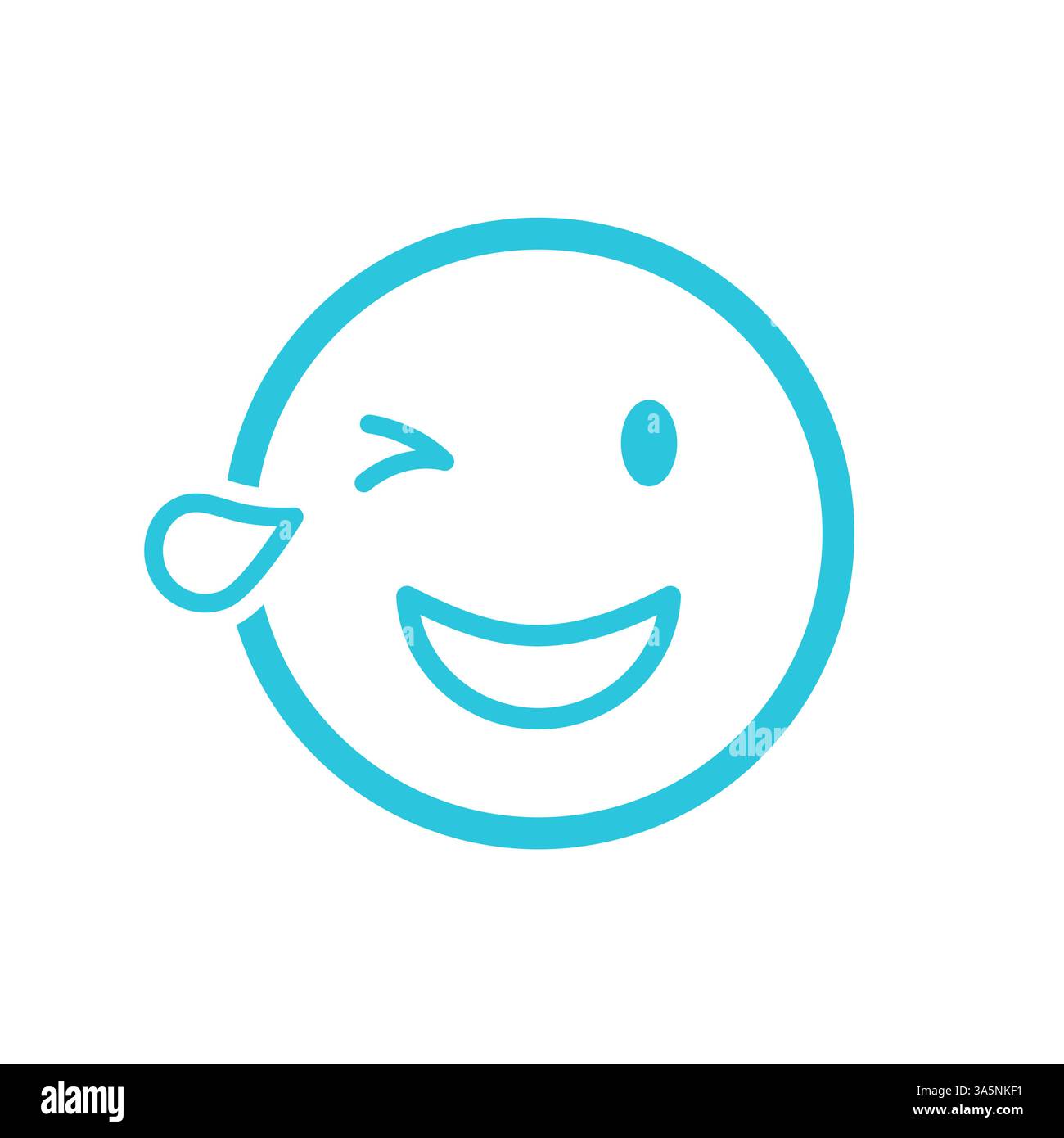 Icône drôle de visage triste Emoji, isolé sur fond blanc, de l'ensemble d'icônes bleues Illustration de Vecteur