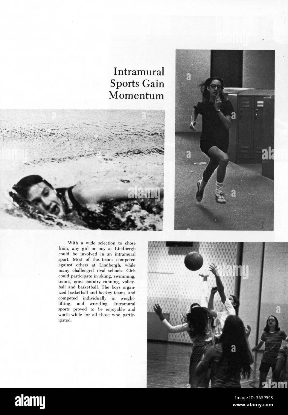 L'annuaire 'Contrails' 1972 présente les élèves, les enseignants, les sports, les clubs et les événements importants de l'année scolaire 1971-1972 de Lindbergh High School. Banque D'Images