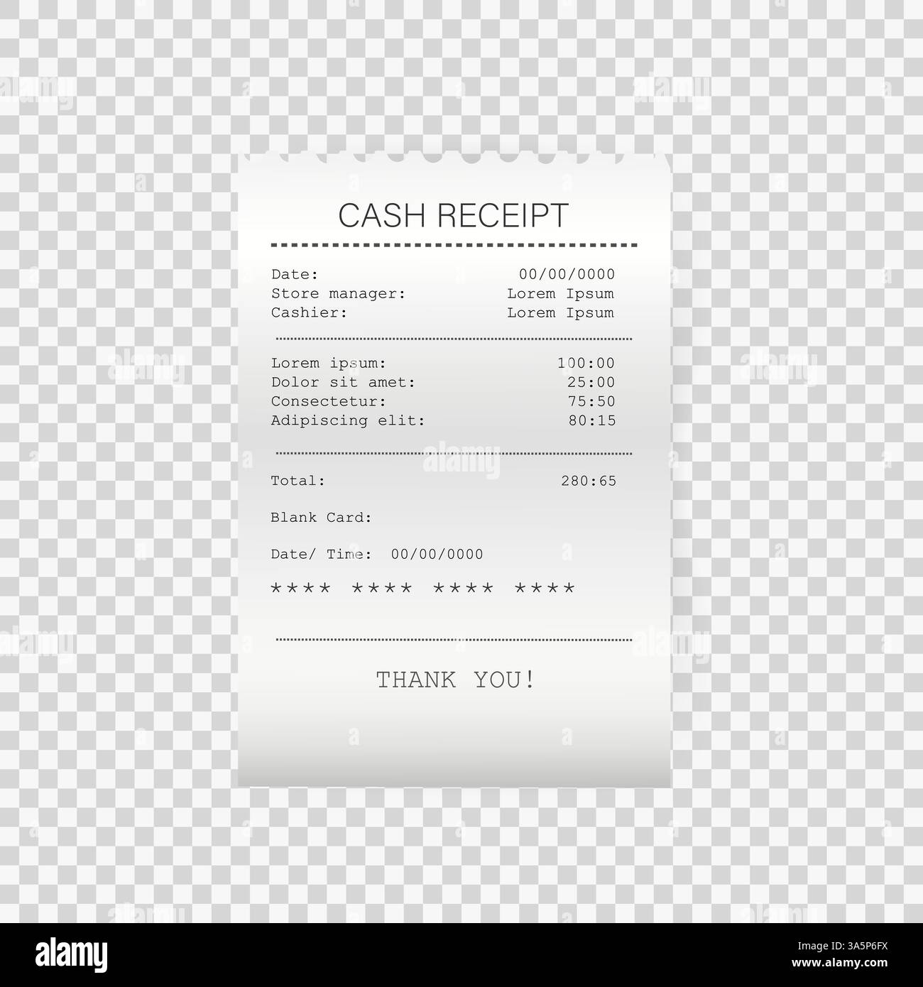 Maquette plate avec vérifier le prix sur fond blanc. Icône pour la conception d'impression. Illustration de Vecteur