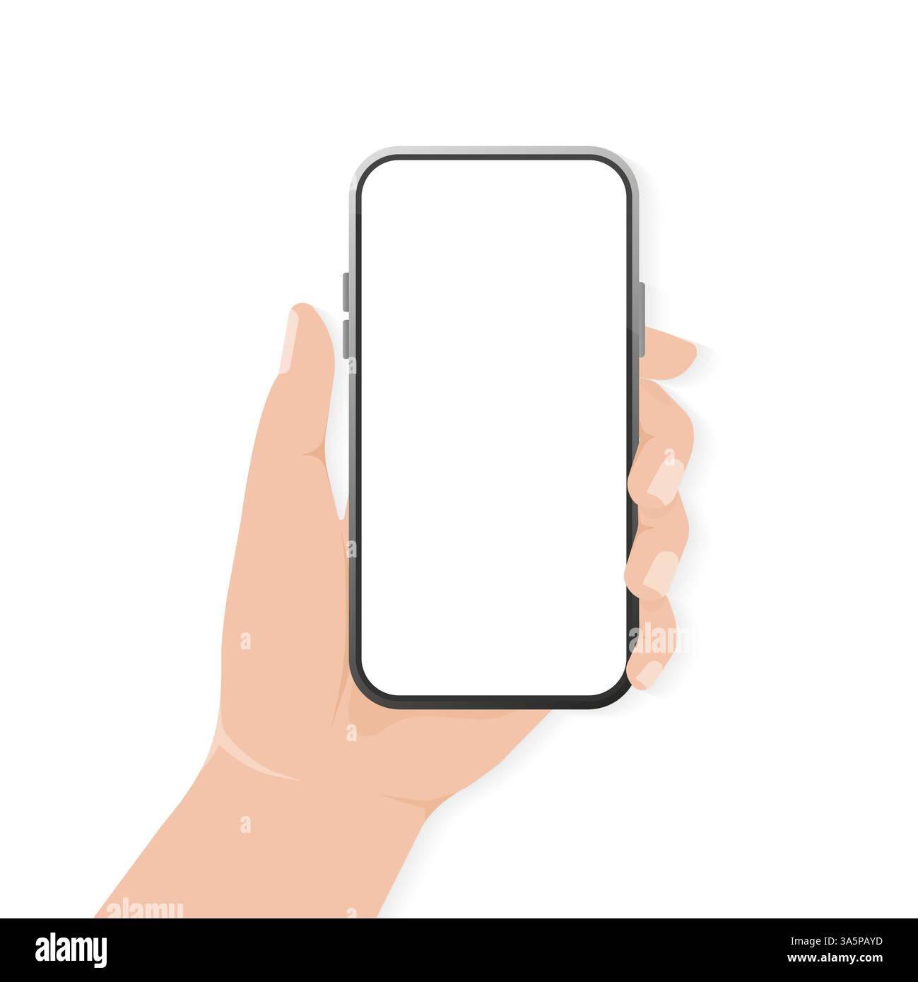Main avec smartphone, grand design pour toutes les fins. Motif graphique plat. Internet mobile, médias sociaux. Ligne d'art. Illustration de Vecteur