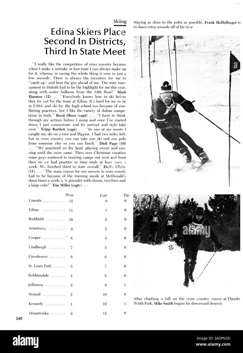 L'annuaire 'Whigrean 72' documente l'année scolaire 1971-1972 à l'Edina High School, avec des portraits d'étudiants, des événements sportifs, des clubs scolaires et des profils d'enseignants. Banque D'Images