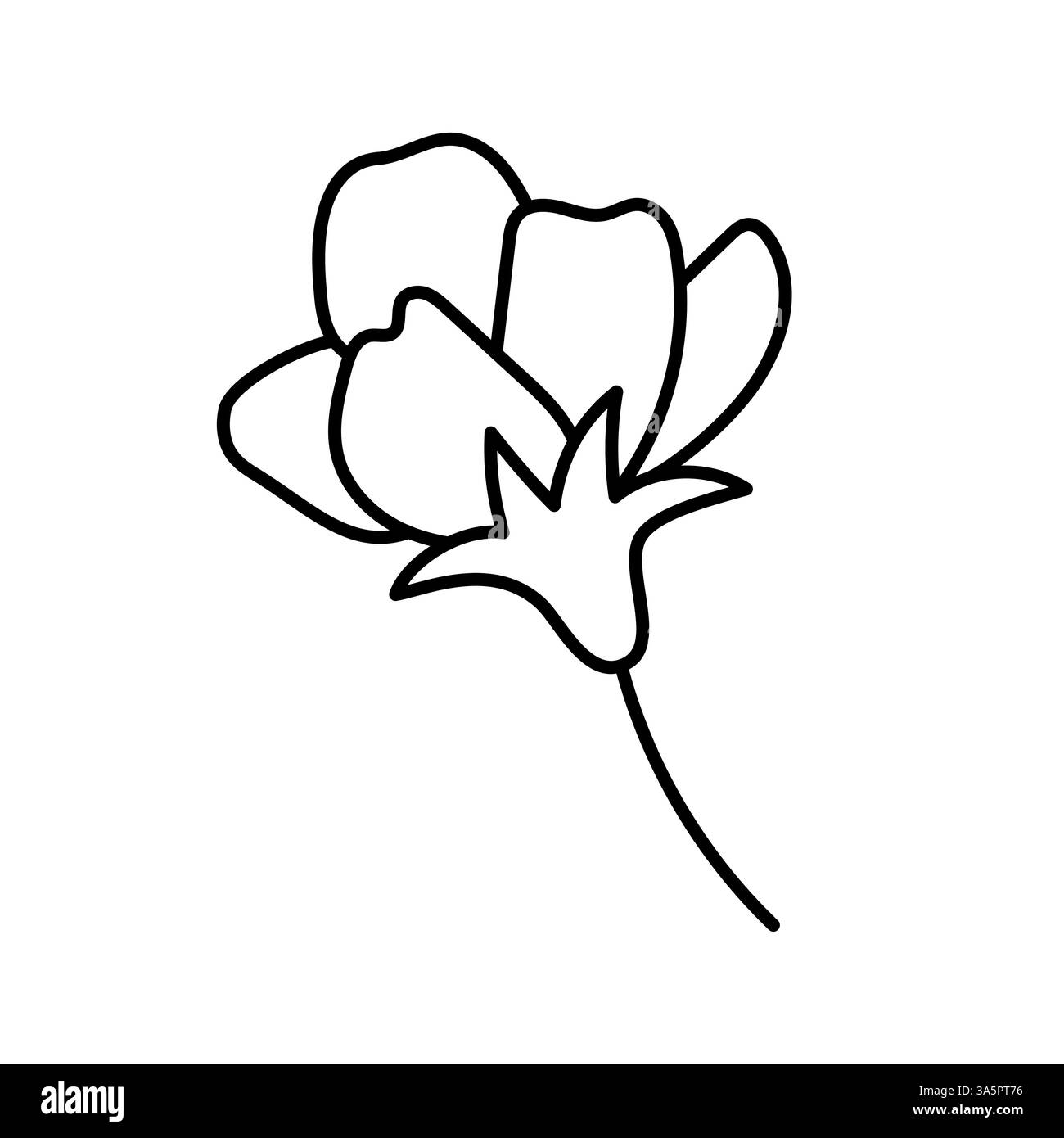 Fleur de cerisier. Illustration vectorielle. Griffonner. Fleur de cerise dessinée à la main isoler sur blanc. Icône de bourgeon Sakura. Illustration de Vecteur