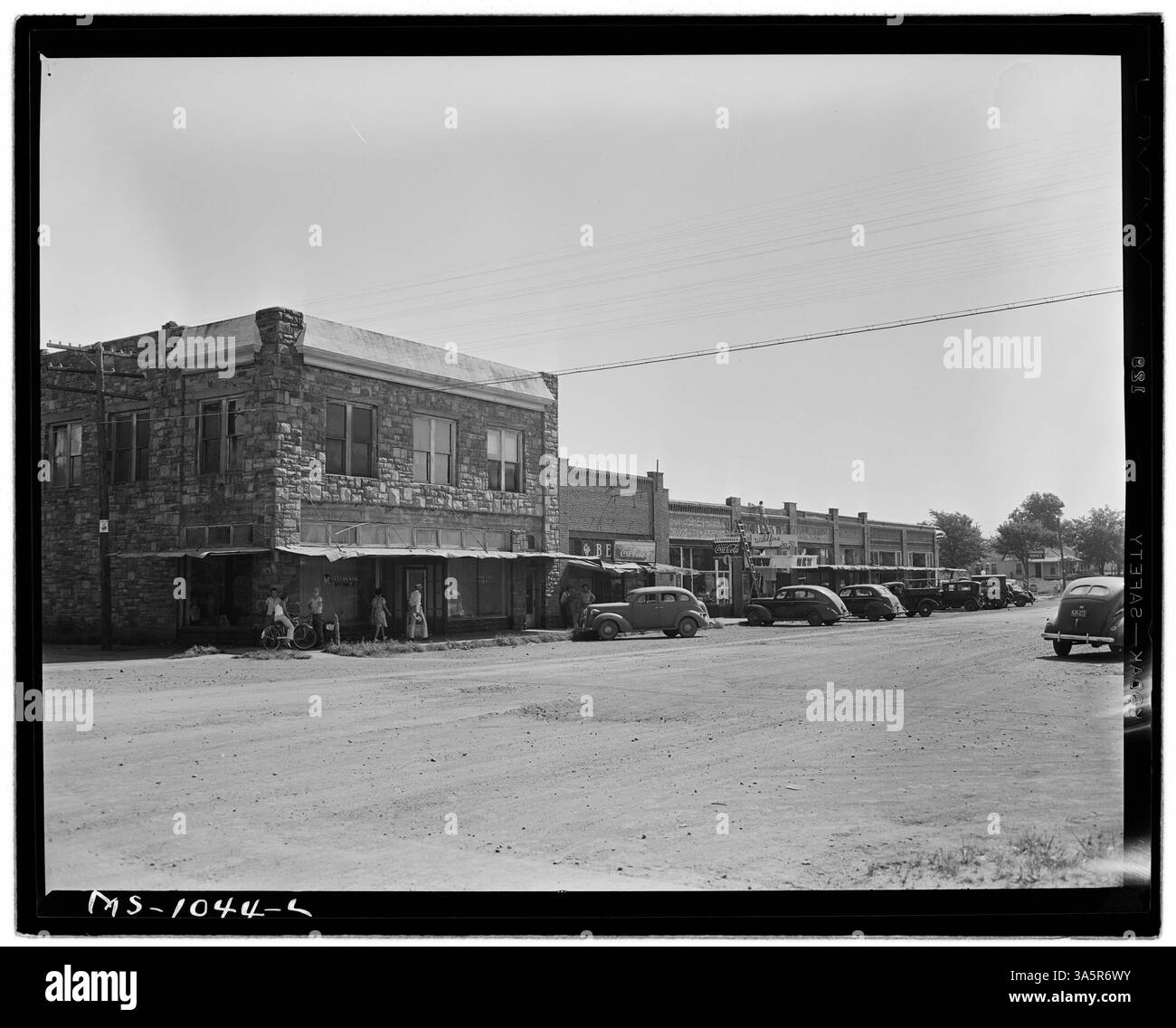 Rue principale à Bokoshe, une ville du comté de le flore, Oklahoma, présentant l'infrastructure locale et l'aménagement de la communauté. Banque D'Images