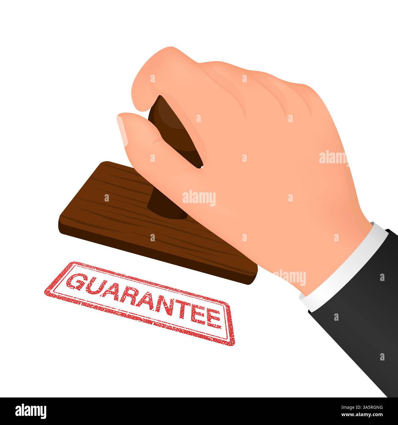 Icône vintage. Tampon rouge garanti isolé sur fond blanc. Icône de certificat vectoriel Illustration de Vecteur