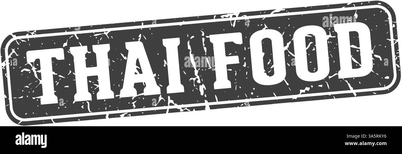 timbre alimentaire thaïlandais. signe rectangulaire de nourriture thaïlandaise isolé sur fond transparent Illustration de Vecteur