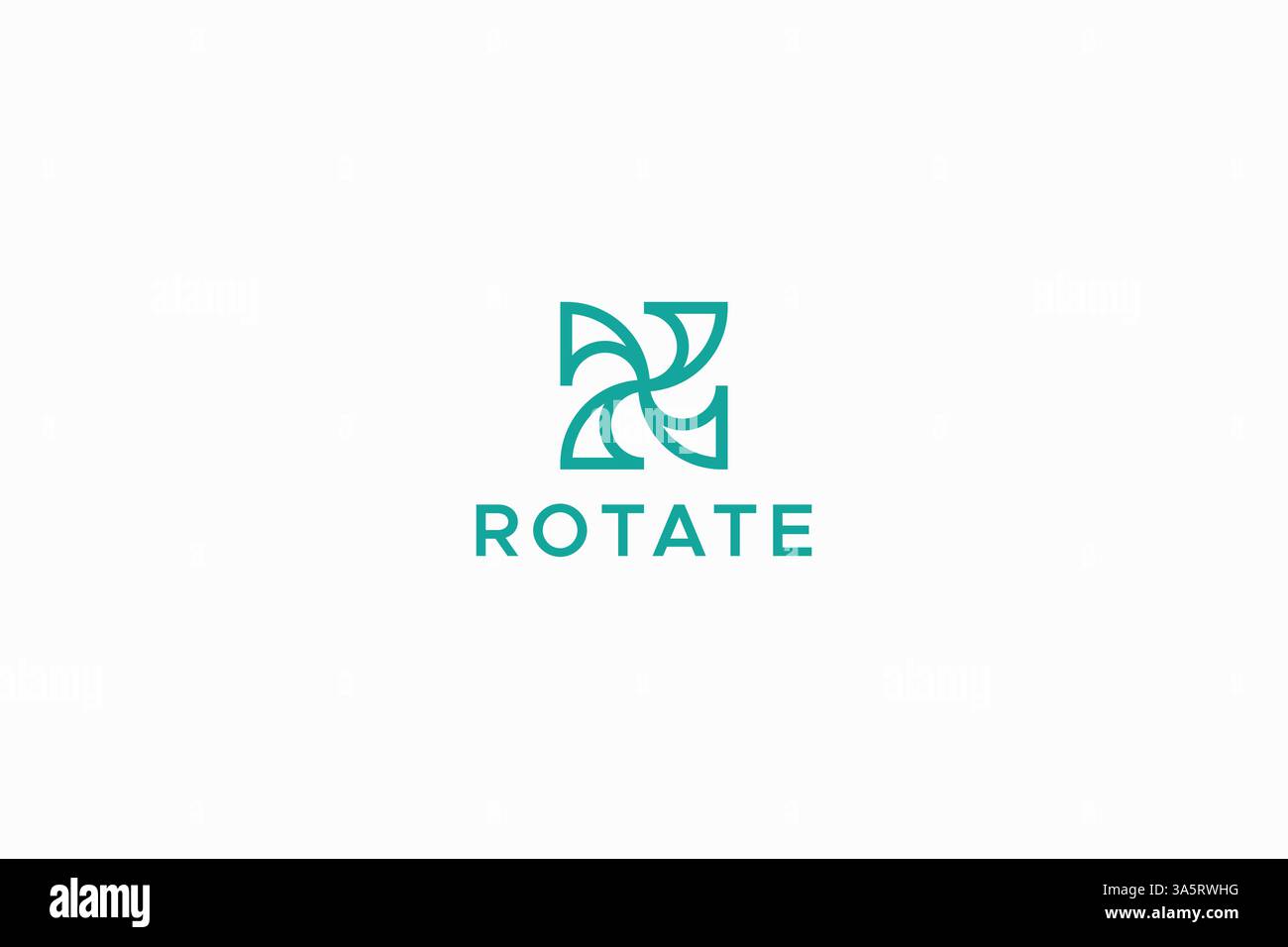 Rotation logo lettre abstraite R symbole monogramme icône concept initial marquage Illustration de Vecteur