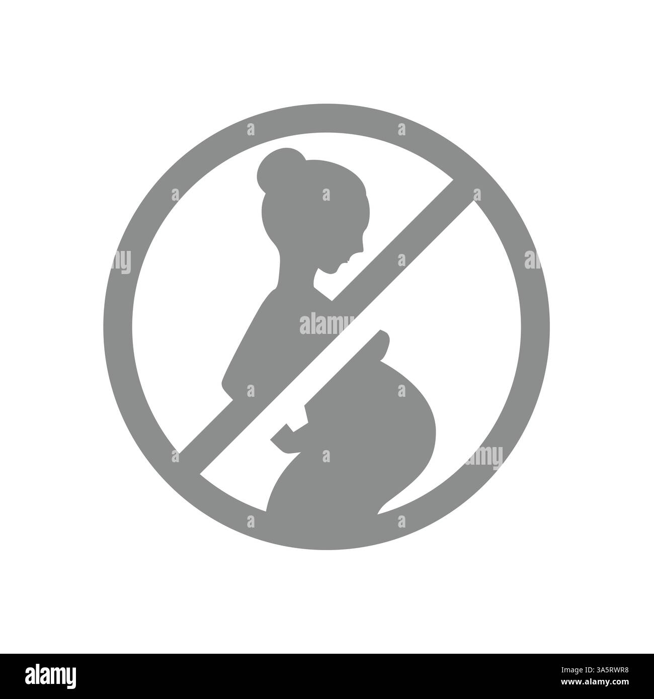 Ne convient pas aux femmes enceintes étiquette vectorielle. Pas d'utilisation de grossesse, ne pas utiliser lorsque enceinte signe d'interdiction. Illustration de Vecteur