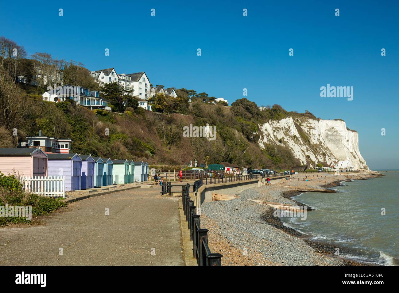St Margaret's Bay près de Douvres, Kent, Angleterre, Royaume-Uni. Banque D'Images