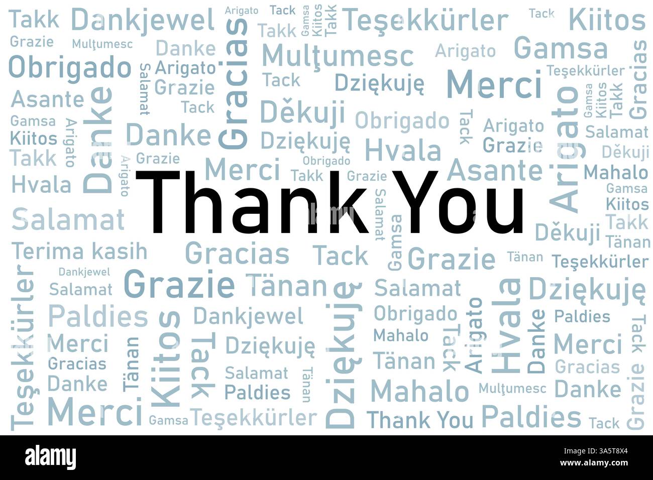 Merci langues concept design. Phrase de remerciement design international. Illustration de Vecteur