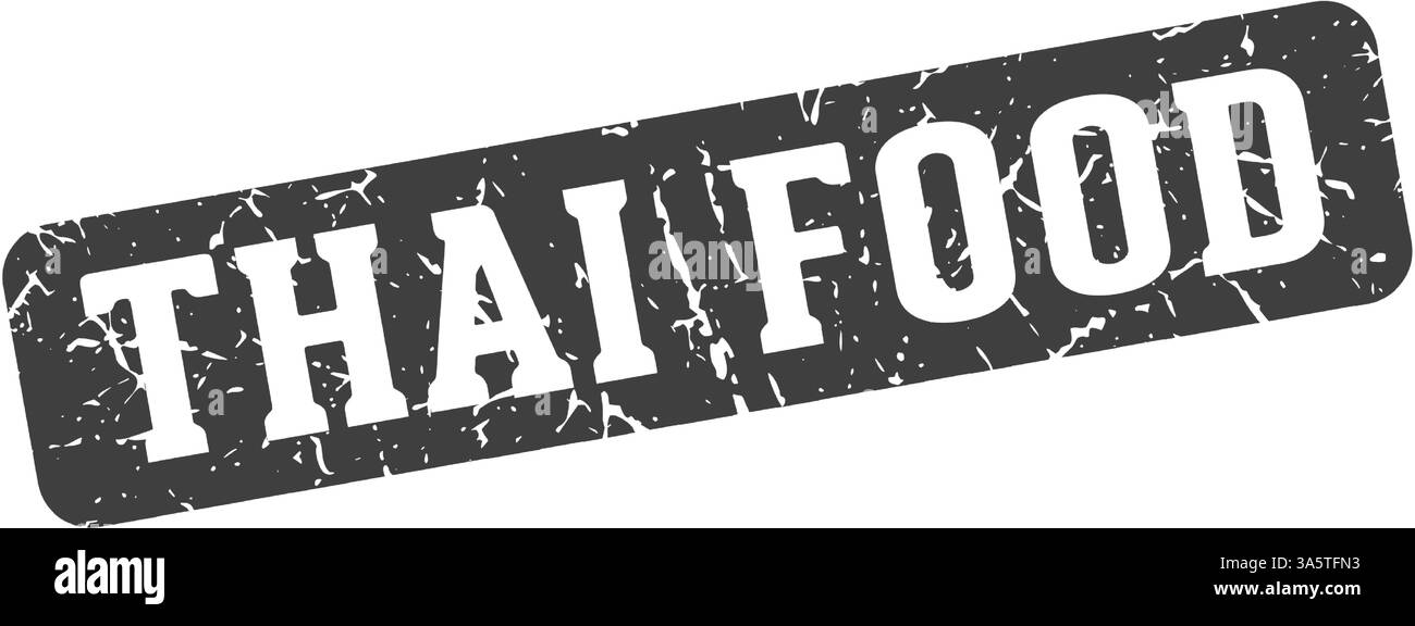 timbre alimentaire thaïlandais. signe rectangulaire de nourriture thaïlandaise isolé sur fond transparent Illustration de Vecteur